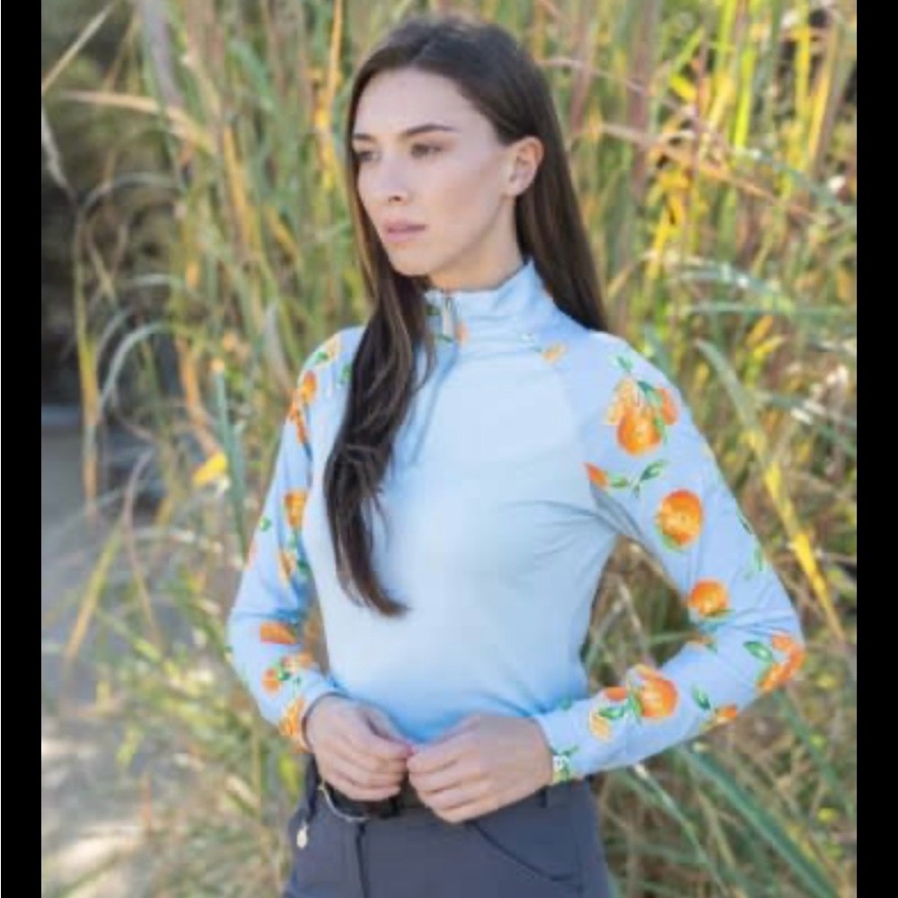 Kastel Denmark Raglan Oranges Long Sleeve Riding or Golf Shirt